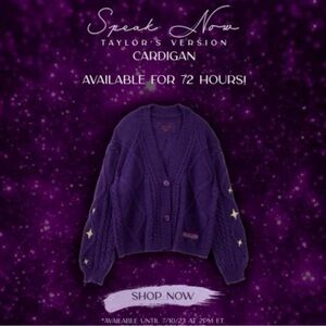 NWT AUTHENTIC TAYLOR SWIFT SPEAK NOW CARDIGAN